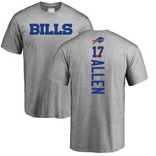 Men NFL Buffalo Bills #17 Josh Allen Ash Backer T Shirt->nfl t-shirts->Sports Accessory